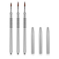 3 Pack 3D Flower Brush for Acrylic Nail Brush #2#4#5 Kolinsky Nail Art Brushes for Acrylic Nails Flower Nails Design Brushes for Sculpture with Non Slip Grip Handle, Silver