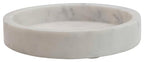 Creative Co-Op Minimalist Round Carved Marble Tray or Charcuterie Board, White - size: 8"