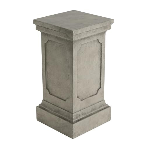 Christopher Knight Home Classic Square Flower Stand 25.75" Pedestal Plant Stand Indoor Outdoor Display Table for Ferns Orchids Sculptures with MGO Construction Brushed Finish, Light Gray - size: 25.75"