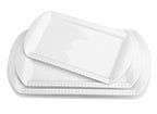 LIFVER Extra Large Serving Platters, 16"/14"/12" Ceramic Rectangle Serving Trays, Serving Dishes for Entertaining, White Platters for Serving Food Party, Turkey Platter for Thanksgiving, Set of 3