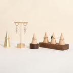 GemeShou walnut ring cone stand for jewelry, Stable ring holder for men, wooden ring displays for selling, small jewelry ring holder for nightstand【Ring holder-Cone 1】 - style: One Cone
