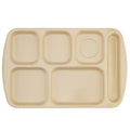 G.E.T. 6 Compartment School Cafeteria Tray, Right Handed, 10" x 15", Tan (4 Pack) - color: Tan, size: 10" x 15", style: 4 Pack Right Handed Trays
