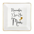 Mom Gifts from Sister Mothers Day Gifts Birthday Gifts for Mum Christmas Thanksgiving Gift Female Small Unique Trinket Tray Ceramic Jewelry Dish Ring Holder,Remember I Love You Mom - color: Remember Mom
