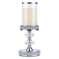 Pillar Candle Holders, Candle Holders for Pillar Candle, Crystal Candlesticks Holder for Home Decor, Wedding, Events, Coffee Dining Table CH048MD - size: Silver ( M )