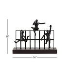 Deco 79 Black Metal Contemporary Sculpture, Climbing 10 x 14 x 9 - size: 14"L x 9"W x 10"H