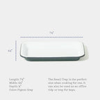 Falcon Enamelware Enamel Small Tray, 7.75” × 5”, Heavy-Gauge Steel Tray for Kitchen, Serving or Organizing (Pigeon Gray)