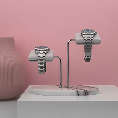 LYS&LYX Watch stand watch display stand watch holder watch Handcrafted watch holder (2-white/silver/white) - color: white/silver/white