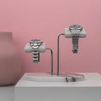 LYS&LYX Watch stand watch display stand watch holder watch Handcrafted watch holder (2-white/silver/white) - color: white/silver/white