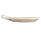 Creative Co-Op Hand-Carved Marble Dish with Handle, Beige - color: Beige, size: 5" x 4"