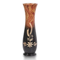 Aeravida Floral in The Garden Hand Craved 14-inch Mango Tree Wood Vase | Wooden Large Flower Vase | Home Decor