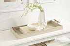 Kate and Laurel Lipton Modern Narrow Tray; 10 x 24; Sand; Midcentury Serving Tray for Storage and Display - color: Natural