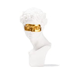 BRABUD Greek Mask David Man Bust Statue Resin White Gold Classic Roman Sculpture Modern Art Home Office Study Room Bookshelf Decor Collectible Gift TQGJBS341