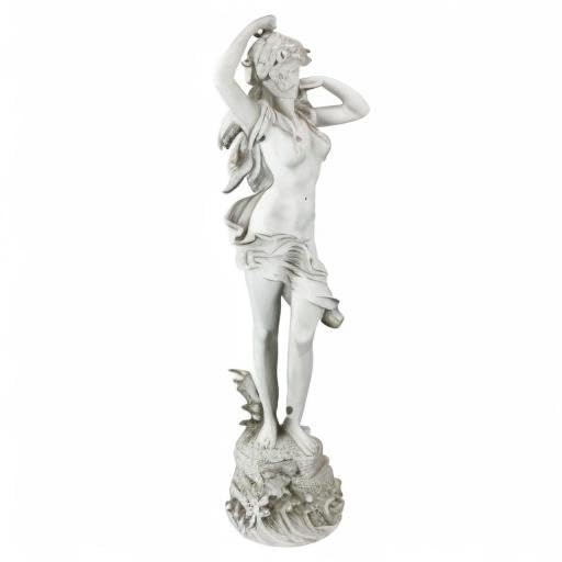 Design Toscano Spring Awakening Classic Woman Garden Statue, 14 inches wide, 40 inches tall, Cast Stone Resin, Antique Stone Finish