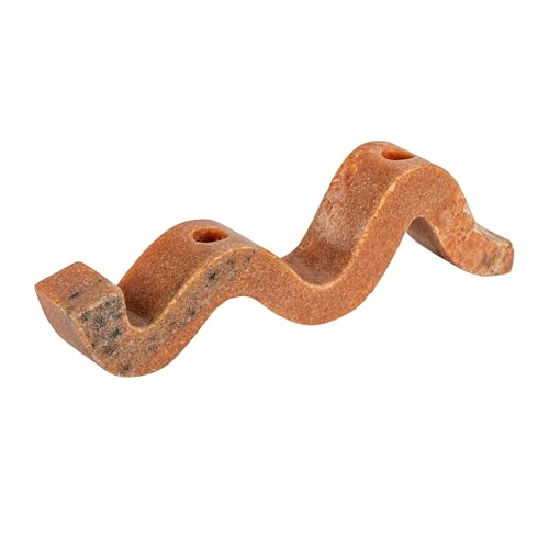 Bloomingville Marble Wave Double Taper Candle Holder, Pink - color: Pink