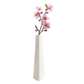7 Inch Frosted White Ceramic Tapered Tabletop Vase Modern Minimalist Vase for Home Office Decor