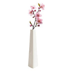 7 Inch Frosted White Ceramic Tapered Tabletop Vase Modern Minimalist Vase for Home Office Decor