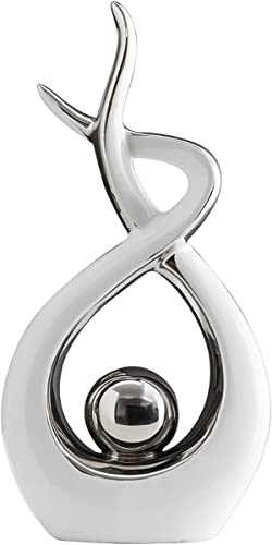 Ceramic Decorative Object Silver, Home Abstract Handicraft Items, Living Room Modern Decoration Crafts, Creative Modern Minimalist European (Size : B) - size: B