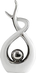 Ceramic Decorative Object Silver, Home Abstract Handicraft Items, Living Room Modern Decoration Crafts, Creative Modern Minimalist European (Size : B) - size: B