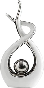 Ceramic Decorative Object Silver, Home Abstract Handicraft Items, Living Room Modern Decoration Crafts, Creative Modern Minimalist European (Size : B) - size: B