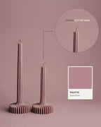 LAWA Set of 2 Vase Candle - Beautiful Handmade Pillar Unscented Soy Wax Elegant Aesthetic Housewarming Gift Home Room Shelf Decor Idea (Dusty Rose) - color: Dusty Rose