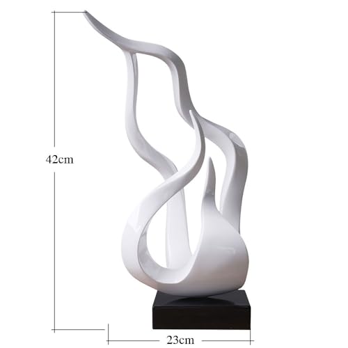 Abstract Sculpture Decor Modern Art Gift Holy Flame Figurine Statue for Home Office Living Dining Room White 16.5 Inch - color: White