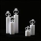 Oirlv Acrylic Jewelry Display Stand Ring Showcase Display Holder 7 PCS Rings Stand (White) - color: White