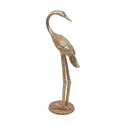 Metal Crane Ring Holder Stand for Jewelry, Engagement and Wedding Ring Display, Gold Decorative Ornaments Home Decor for Living Room, Bedroom, Desktop, Cabinets - color: 8" Gold Crane