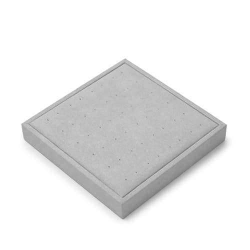 Microfiber Jewelry Stud Earring Tray Display Tray Earring Display Organizer Tray(Gray) - size: 5.52" x 5.51" x 0.78"