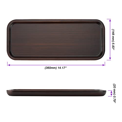 JOIKIT 2 Pack 14 x 6 in Wood Serving Platters and Trays,Rectangular Wooden Long Serving Platters Mini Charcuterie Boards for Cookie, Appetizer, Bread, Cheese, Coffee - size: 17x6 Inch 2 PCS