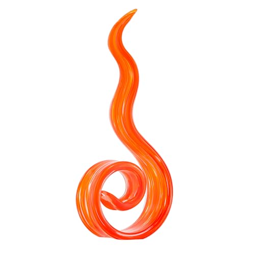 11.4" Tall Hand-Blown Glass Sculpture Murano-Style Sculpture Art Ornament Statue Figurines Home Decor Accent Piece Coastal Ocean Nautical Home Decor,Shelf,TV Stand,Tabletop Centerpieces,Wonderful Gift - color: Red
