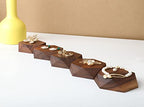GemeShou 5pcs Wood Jewelry Stand Tray, Hexagon Display Riser Set, Retail Jewelry Shop Display Riser, Walnut Hexagon 5pcs Small - size: Small