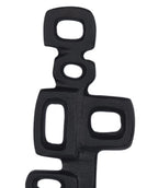 Cruiser’s Caché Abstract Geometric Sculpture, Artisan-Made Cast Aluminum with Black Anthracite Finish, Natural Marble Base, 13" - color: Geometric 13"