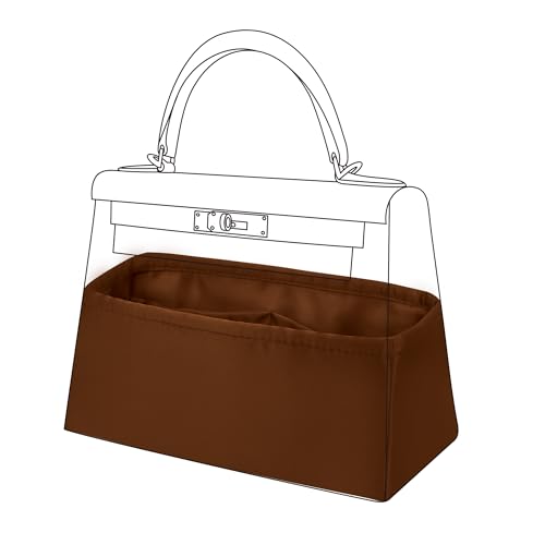 DGAZ Purse Bag Organizer Insert, Silk, Luxury Handbag Tote in Bag Shapers, Fits Kelly mini I/mini II /20/25/28/32/35/40 Bags (Gold, KL25) - color: Gold, size: KL25