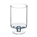 CYS EXCEL Glass Hurricane Pillar Candle Holder (H:10" W:6") | Multiple Size Choices Short Stem Candle Centerpieces | Stemmed Glass Cylinder Candle Vase - size: H-10" W-6"