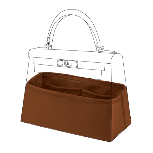 DGAZ Luxury Handbag & Tote Organizer, Silk Purse Organizer, Fits mini Kelly Bags (Gold, miniKelly2) - color: Gold, size: miniKelly2