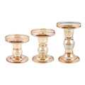 Glass Candle Holders, Set of 3 Candle Holders for Pillar Candles, Candlestick Holder for Pillar Taper TeaLight Candles, Table Centerpiece for Wedding Dining Living Room Home Decor
