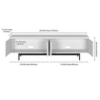 Henn&Hart Whitman, 70'' Rectangular TV Stand, White - color: White, size: 70'' Rectangular TV Stand