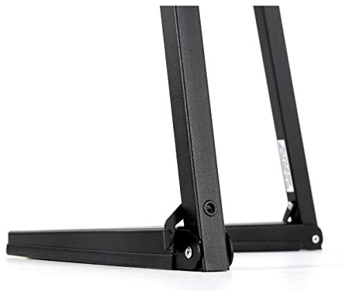 Displays2go Modern Floor Standing Easel, Portable, Aluminum, Two-Peice - Black (FOLDESLBK)