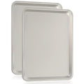 Commercial Quality Baking Sheet Pan Set, Natural Aluminum Cookie Sheet, Umite Chef Encapsulated Galvanized Steel Rim Warp Resistant Baker's Quarter Sheet Pan, Cookie Tray Pans for Baking, Roasting - size: 13x9.5in