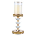 Candle Holder, Pillar Candle Holders, Crystal Candlesticks Holder for Wedding, Parties, Events, Chirstmas,Home Decor, Table Centerpieces CH028D (L) - size: Gold ( L )