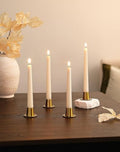 NUPTIO Candle Stick Candle Holder: Set of 4 Gold Candlestick Taper Holders - Brass Small Metal Candleholder for Fall Thanksgiving Christmas Fireplace Table Centerpiece - size: Style 2