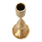 Creative Co-Op Round Hand-Forged Metal Taper Holder, Antique Brass Finish - size: 2-1/4" Round x 6-1/2"H