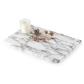 Koville Italian Natural Marble Cutting Board for Kitchen Pastry Bread Macaron Display, 12" x 8" Real Stone Slab Marble Cheese Board for Counter, Bathroom Perfume Tray Candle Plate (Arabescato) - color: Arabescato