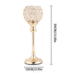 Vidisan Gold Crystal Tealight Candle Holders, Set of 2,Pillar Candle Holders Table Centerpieces for, Wedding, Home Decor，Party Housewarming Gift