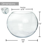 Craft And Party, Glass Bubble Vase, 8" Height x 10" Width Glass Fish Bowl, Bubble Bowl for Terrarium, Flower Centerpiece - size: Bubble Bowl : 7.8"H x 10"W