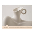 Body Vase 8.27" Collarbone Shaped Ceramic Flower Vase for Home Decor, Clavicle Bone Sculpture Art Decor, Modern Minimalist Flower Holder for Living Room