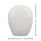Young's Inc Ceramic Organic Modern Handmade Face Vase - color: Face Vase - White