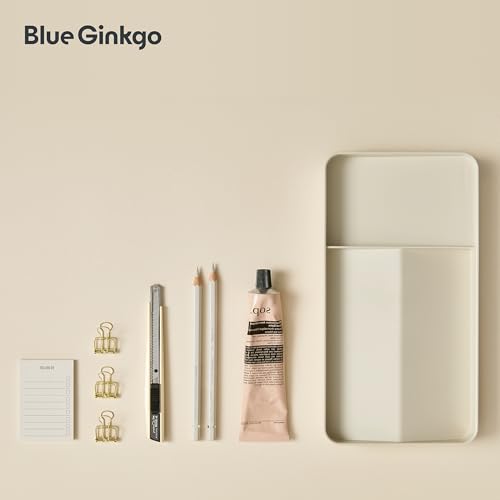 BLUE GINKGO Desk Tray – Korean-Made Organizer for Notes, Pens, Pencils, and Accessories (Double-sided, Beige) - color: BEIGE, size: TRAY