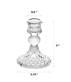 Taper Candle Holders Set of 2, Clear Glass Candlestick Holder Fit 0.8 Inch Candles, 4 Inch Tall Crystal Decorative Candle Stand Centerpiece for Table Wedding Dinning Party