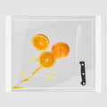 Tempered Glass Cutting Board with Juice Groove - 16x12 Inch Kitchen Cutting Board with Silicone Non-Slip Feet, Easy to Clean & Dishwasher Safe - Ideal for Vegetables, Fruits, Bread, Meats (White) - color: White